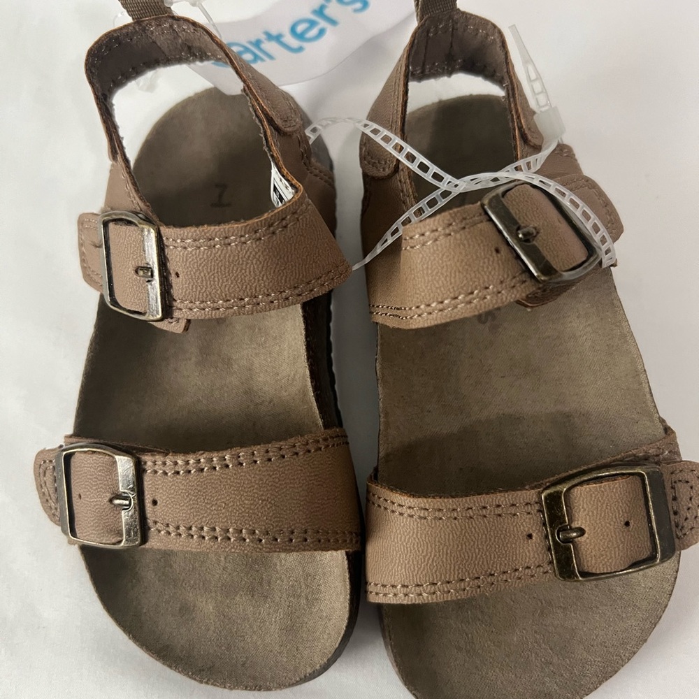 Carter’s Toddler’s Brown Adjustable Strap Sandals with Arch Support, Size 7, NWT